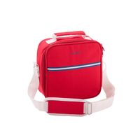 bolsa de almuerzode poliester rojo 23x10x23cm
