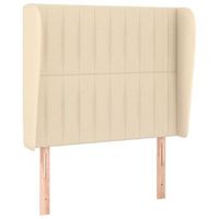 cabecero con orejas de tela color crema 103x23x118128 cm