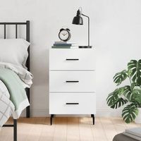 mesita de noche  mesa auxiliar  mesilla madera de ingenieria blanco 40x40x66 cm cfw46434