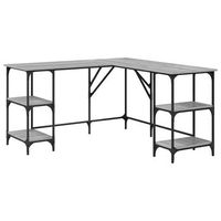 mesa de escritorio   escritorio de despacho  escritorio madera de ingenieria gris sonoma 139x139x75 cm