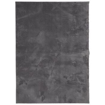 Alfombra De Pelo Corto Suave Lavable Huarte Antracita 140x200cm Vidaxl