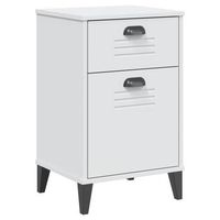 mesita de noche con cajon y compartimento con puerta en madera contrachapada blanca dec034725