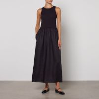 maxco melle flax linen-blend dress - uk 10