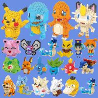 bloques de construccion divertidos de pokemon 61 estilos anime picachu charizard blastoise bulbasaur gengar juguete de ladrillos para ninos