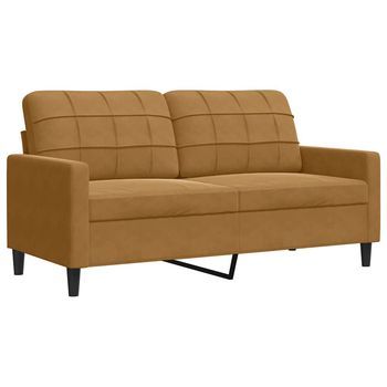 Sofá De 2 Plazas Terciopelo Marrón 140 Cm Vidaxl