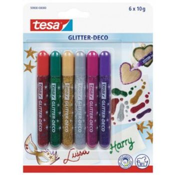 Tesa Glitter Pens 6 assorted vibrant colours PK12