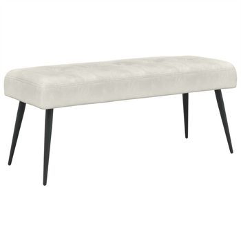 Banco Con Tapicería Con Botones Crema 110 X 40 X 46 Cm Vidaxl