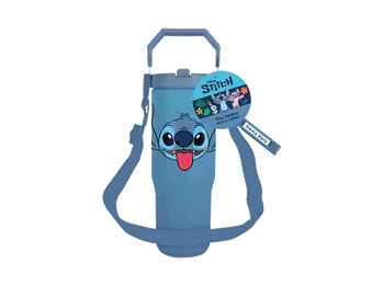 Termo - Sherwood Lilo & Stitch, 880 ml, Con cuerda, Térmica, Tamaño XL, Para bebidas calientes y frías, pajita incorporada