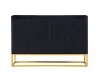 aparador con 4 puertas sin tirador - estilo contemporaneo - madera  metal - negro