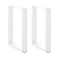 patas para mesa de comedor en forma de u 2 unidades color blanco 70 x 72-73 cm acero vidaxl