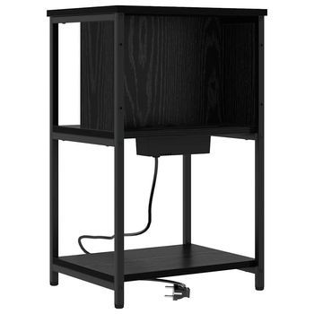 Mesita De Noche | Armario De Noche | Mesa De Noche Roble Negro 38 X 31 X 61 Cm