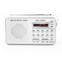 radio personal elbe rf-49-usb digital blanca con lector usb sd bateria recargable