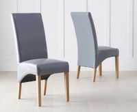 cannes grey bonded leather dining chairs