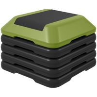 sportnow step para fitness stepper antideslizante con altura ajustable de 1015202530 cm carga 150 kg verde