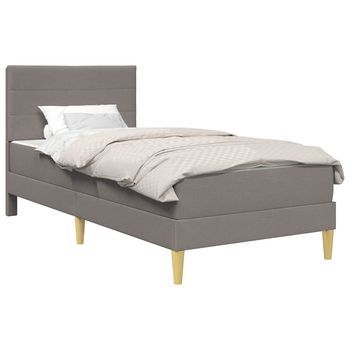 Estructura De Cama Taupé 100 X 200 Cm Poliéster Vidaxl