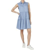 pepe jeans para mujer pl953719pg9 vestido arya azul s casual manga corta lyocell sostenible