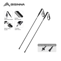 bisinna 2 palos de trekking ultraligeros bastones plegables para caminar palos de senderismo de fibra de carbono bastones portatiles para correr por senderos