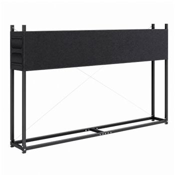 Outsunny Estante de Leña con Funda Oxford 600D y Cables Marco de Acero Galvanizado Capacidad 500 kg para Interior y Exterior Negro   Aosom España