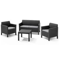 set de muebles de jardaan orlando 4 piezas gris grafito 226515