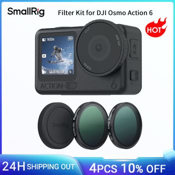 Kit de filtros SmallRig Action 6 para DJI Osmo Action 6 con efecto 1/4 Black Mist/Filtro ND16 y CPL y cubierta de lente de silicona - 5896
