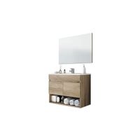 mueble de bano con espejo 2 puertas melamina nordik