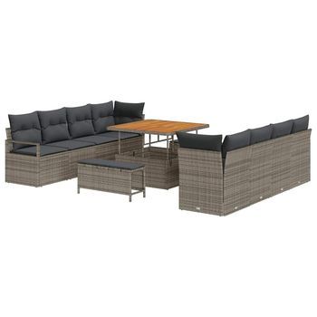 Conjunto De Sofá De Jardín Con Cojín Gris 100 X 100 X 71 Cm Vidaxl