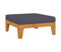 vidaxl reposapies modular y cojin gris ocuro madera maciza de acacia