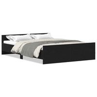 estructura de cama sin colchon roble negro 120x200 cm vidaxl