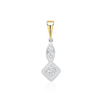 Colgante de diamantes en oro de 14 quilates