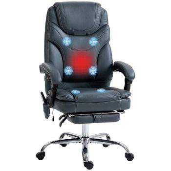 Vinsetto Silla De Masaje Reclinable Con 6 Puntos De Vibración 67x67x113-121 Cm