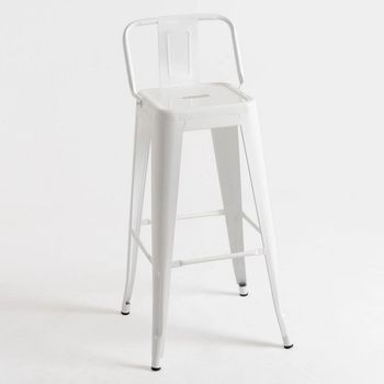 Dudeco Taburete Leeds Con Respaldo Blanco