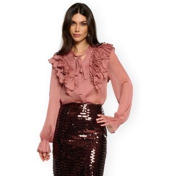 Minueto Blusa Ninetta Shirt - Dark Pink para mujer