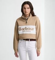 barbour para mujer lol0668 sudadera zaria half zip beige m casual algodon manga larga