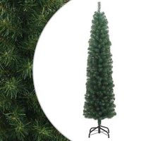 arbol de navidad artificial delgado y soporte pvc verde 210 cm vidaxl