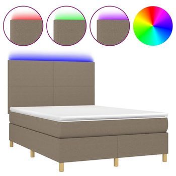 Cama Tapizada 193x144x128 Cm Tejido - Taupe