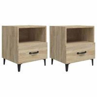 mesitas de noche 2 unidades madera contrachapada roble sonoma vidaxl
