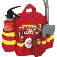 juego de rol bombero klein 8900 con 6 accesorios y mochila infantil
