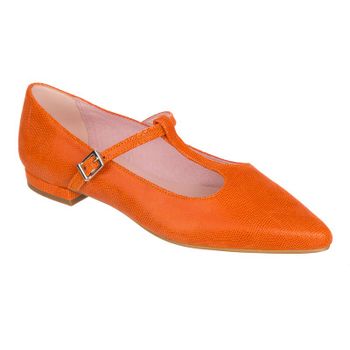 Bailarina punta naranja hebilla