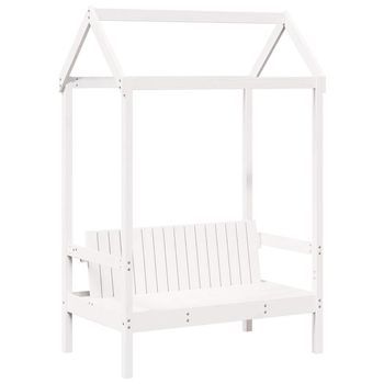 Banco Interior | Banco Con Techo Madera Maciza De Pino Blanco 117,5x70x176,5 Cm