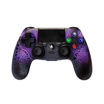 Indeca Business T-Rex Black – Mando Inalámbrico para PS4 / PC / Android – Bluetooth, RGB, Vibración Dual, Touchpad, Minijack, Batería 1000 mAh