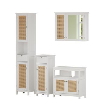 Conjunto De Muebles De Baño Rosario 4 Partes, Con Armario Alto Vicco