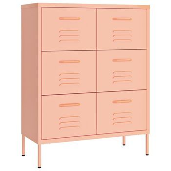 Armario De Almacenamiento Acero Rosa 80x35x101,5 Cm Vidaxl