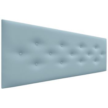 Dhome Cabecero De Polipiel Con 3 Hileras Intercaladas De Botones Cabezal Tapizado Cama Lujo (celeste, 160cm)