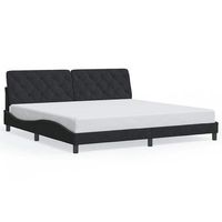 cama matrimonial  cama para adultos  estructura de cama con cabecero de terciopelo negro 200x200 cm