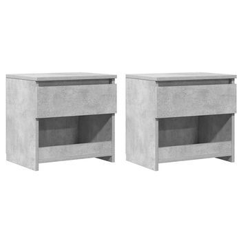 Mesitas De Noche 2 Uds Contrachapada Gris Hormigón 40x30x39 Cm Vidaxl