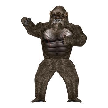 Disfraz De Big Kong Negro Con Máscara Adulto