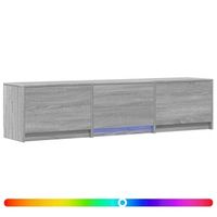 mueble de tv con led 165x34x40 cm gris sonoma vidaxl