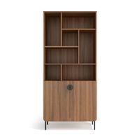 estanteria almacenamiento de melamina en nogal 180x80x32 cm
