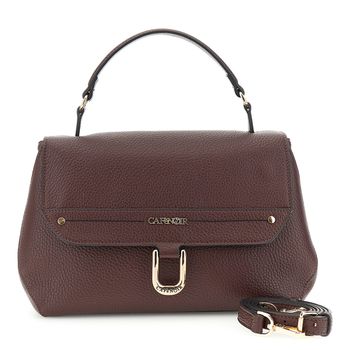 bolso de mano con solapa efecto piel con grano y costura gruesa decorativa bordeaux taglia unica