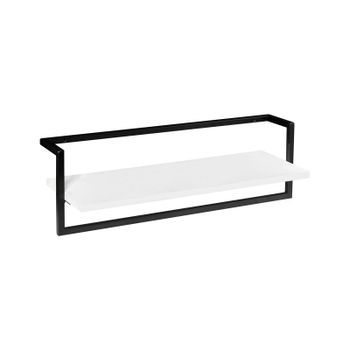 Toallero Con Espacio De Almacenaje Para Artículos De Baño Estante Práctico De Pared De Hierro Negro Betania